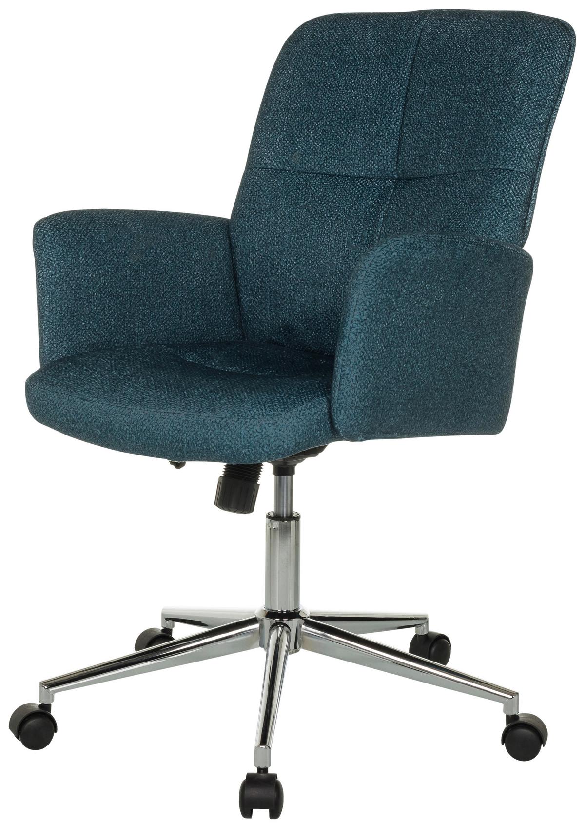 Drehstuhl Solao Petrol T: 63 Cm - Silberfarben/Petrol, MODERN, Kunststoff/Textil (63/98-108/67cm) - MID.YOU