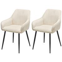 Armlehnstuhl-set Kati - Beige/Schwarz, LIFESTYLE, Textil/Metall (56/83/62cm) - MID.YOU