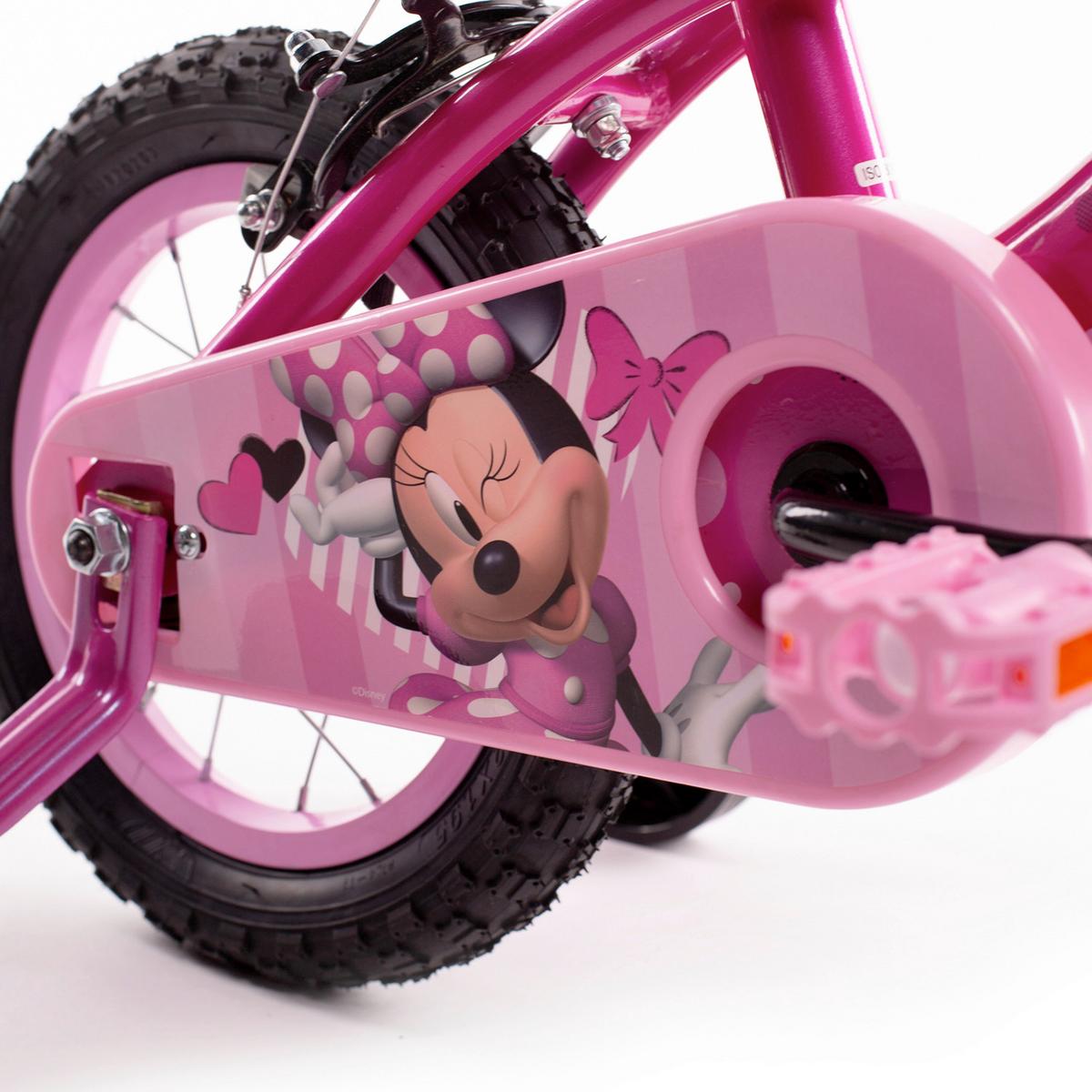 Kinderfahrrad mit Stützrädern Huffy Minnie 12 Zoll - Pink, Basics, Metall (54/84,5/73,5cm)
