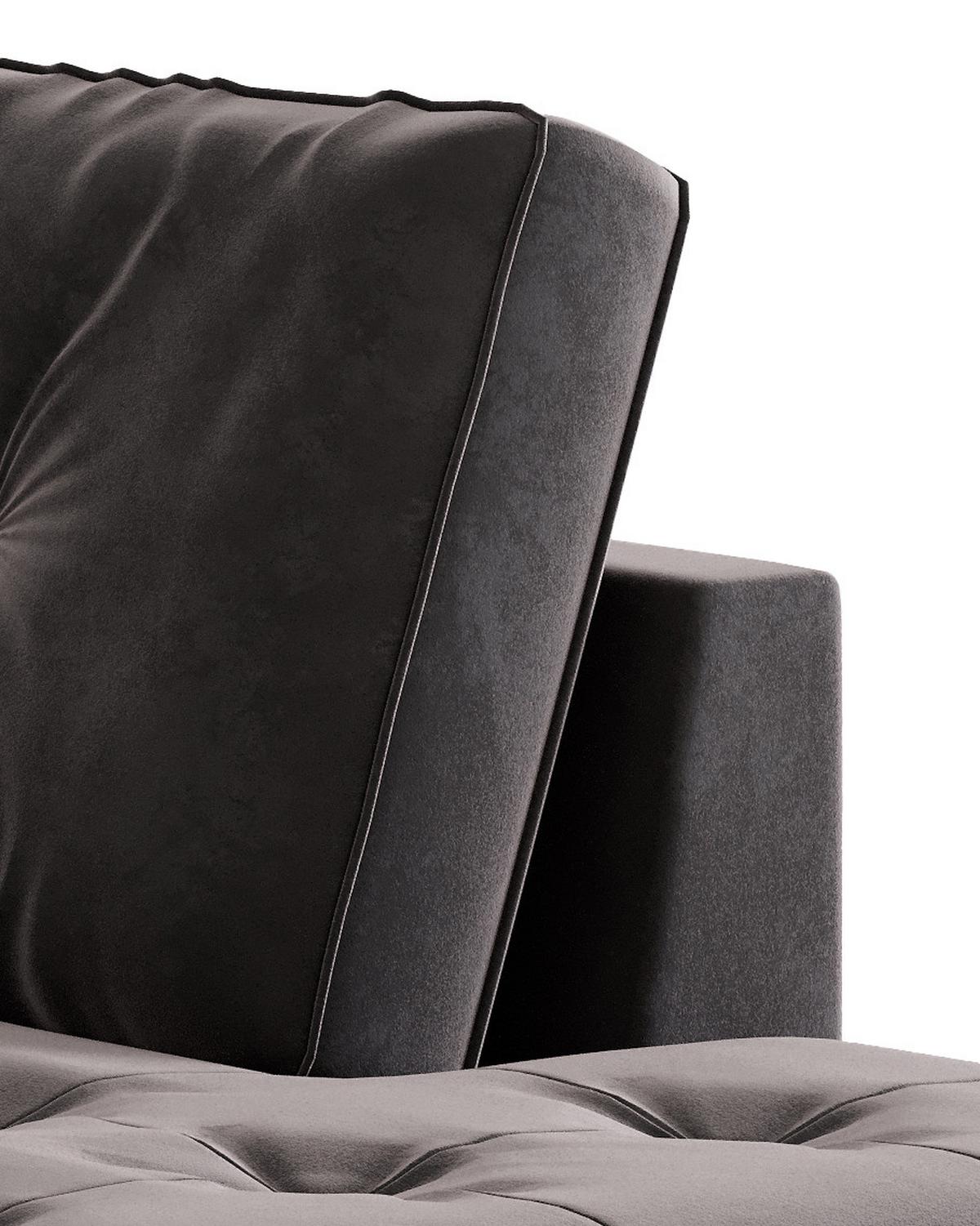 Ecksofa Scott - Edelstahlfarben/Anthrazit, Design, Textil (205/259cm) - Livetastic