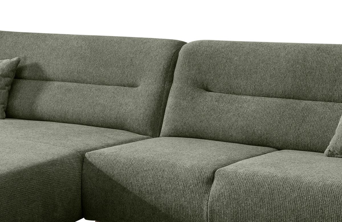 Ecksofa Chenille Dunkelgrün S: 166x290 cm - Wildeiche/Dunkelgrün, MODERN, Textil (166/290cm) - MID.YOU