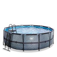 Pool-Set Grau, D/H: 427x122cm - Grau, KONVENTIONELL, Kunststoff (427/122cm) - EXIT Toys