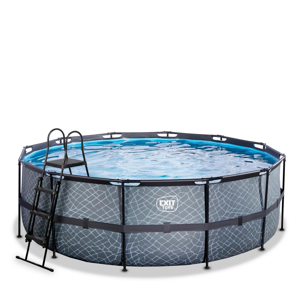 Pool-Set Grau, D/H: 427x122cm - Grau, KONVENTIONELL, Kunststoff (427/122cm) - EXIT Toys