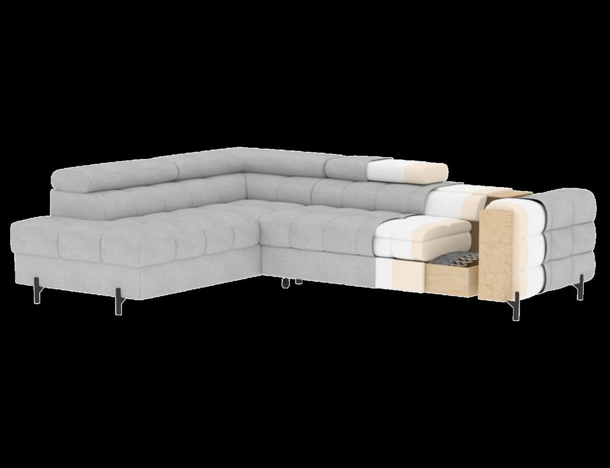 Ecksofa Ferucce Beige S: 200x276 cm - Beige/Schwarz, Design, Textil (200/276cm) - MID.YOU