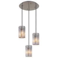 Hängeleuchte 15747-3h - Klar/Schwarz, Design, Glas/Kunststoff (38,5/120cm) - Globo