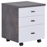 Rollcontainer Betonoptik /weiß 4 You New 2 Yuk 13 - Dunkelgrau/Weiß, MODERN, Holzwerkstoff (43/53/40cm)