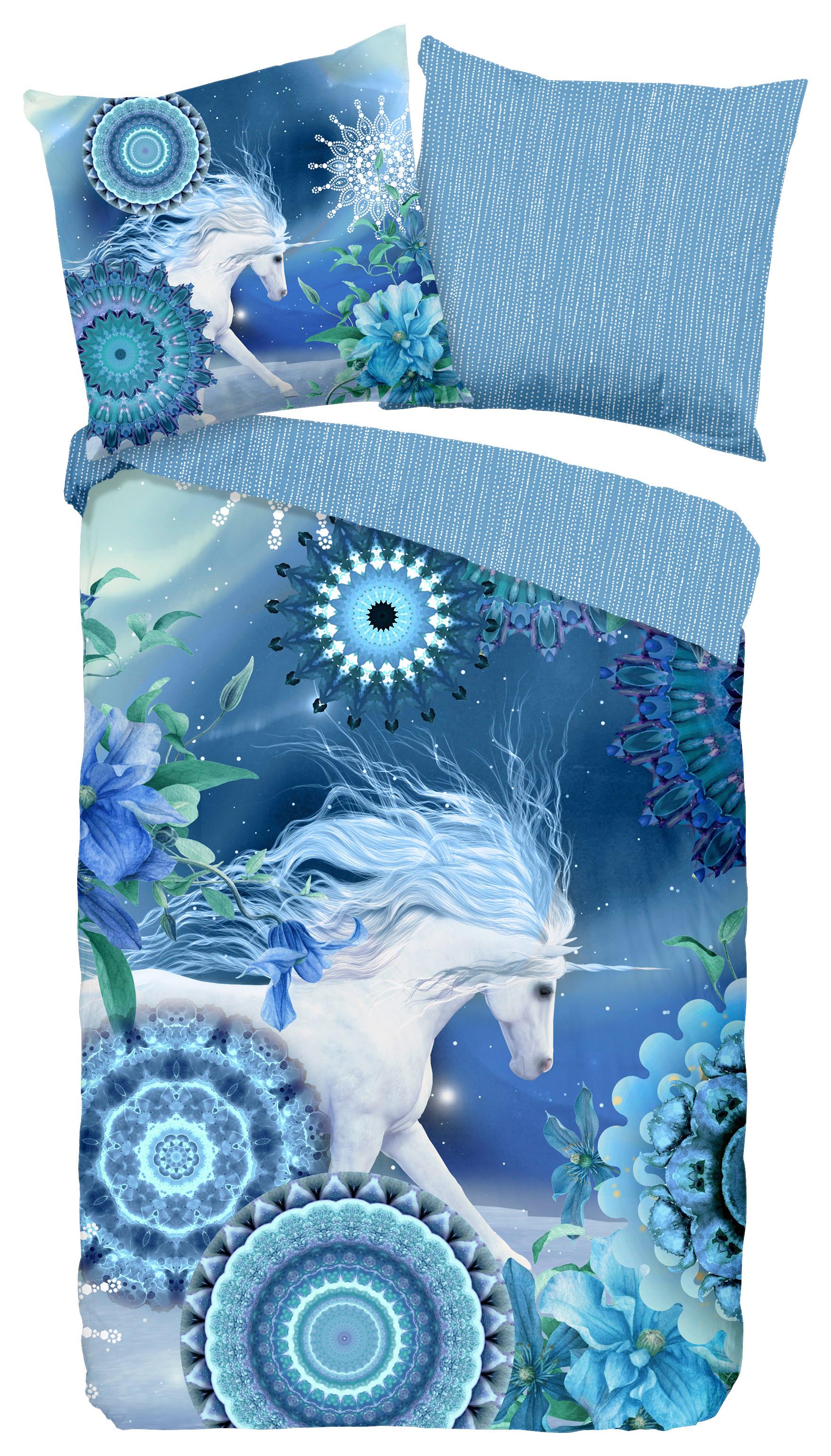 Wendebettwäsche Lumi Blau 155x220 cm - Blau, Design, Textil (155/220cm)