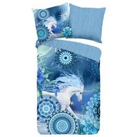 Wendebettwäsche Lumi Blau 155x220 Cm - Blau, Design, Textil (155/220cm)