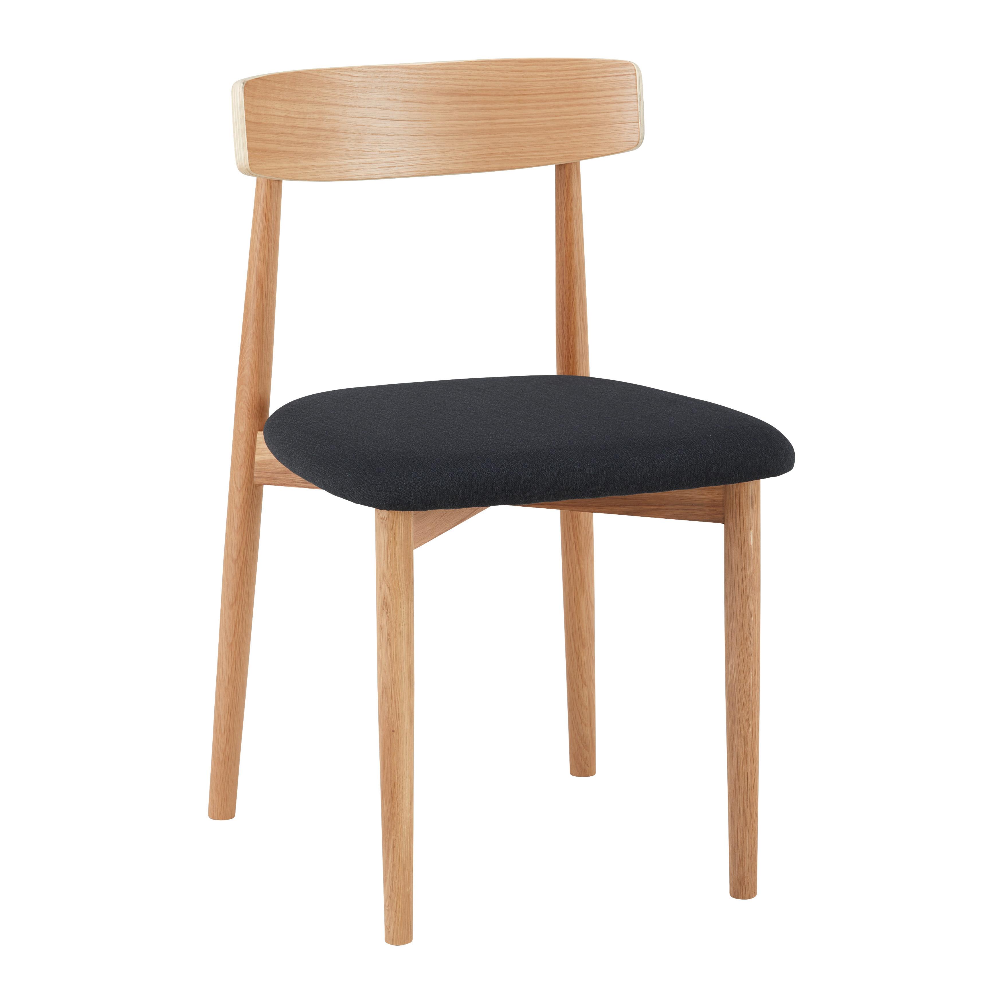 Stolička NOAH dubové drevo/čierna - čierna/prírodná farba, Modern, drevo/textil (47/78/51cm) - Bessagi Home