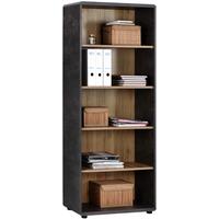 Aktenregal Fontana Eiche Dekor/Betonoptik B: 75 cm - Eichefarben/Dunkelgrau, MODERN, Holzwerkstoff (75/184,7/35cm)