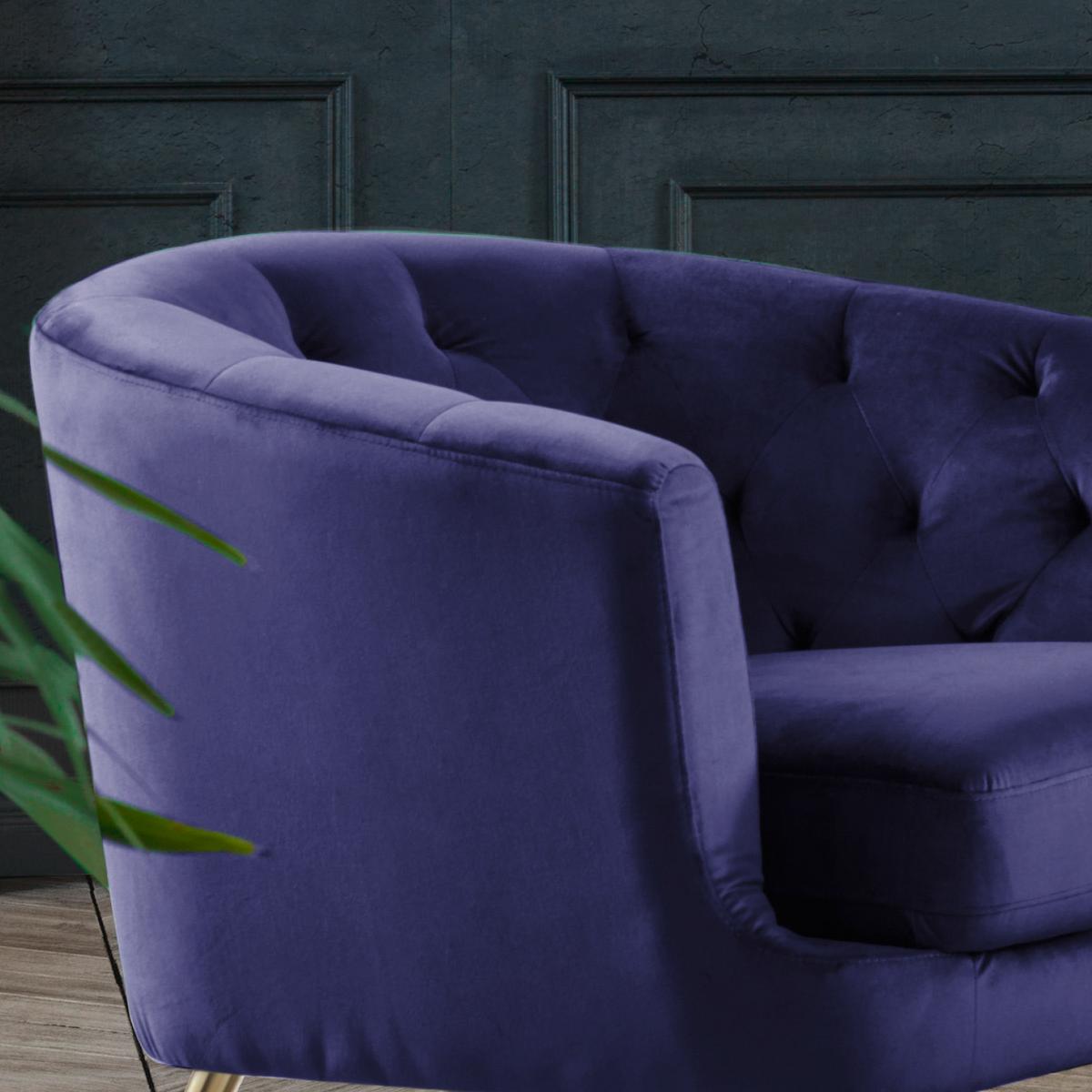Fotel Lita - kék, Modern, textil/fém (89/78/83cm) - Ti'me