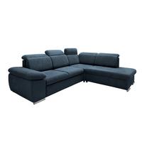 Ecksofa Vasto Dunkelblau S: 283x228 cm - Chromfarben/Dunkelblau, Design, Textil (283/228cm) - Livetastic