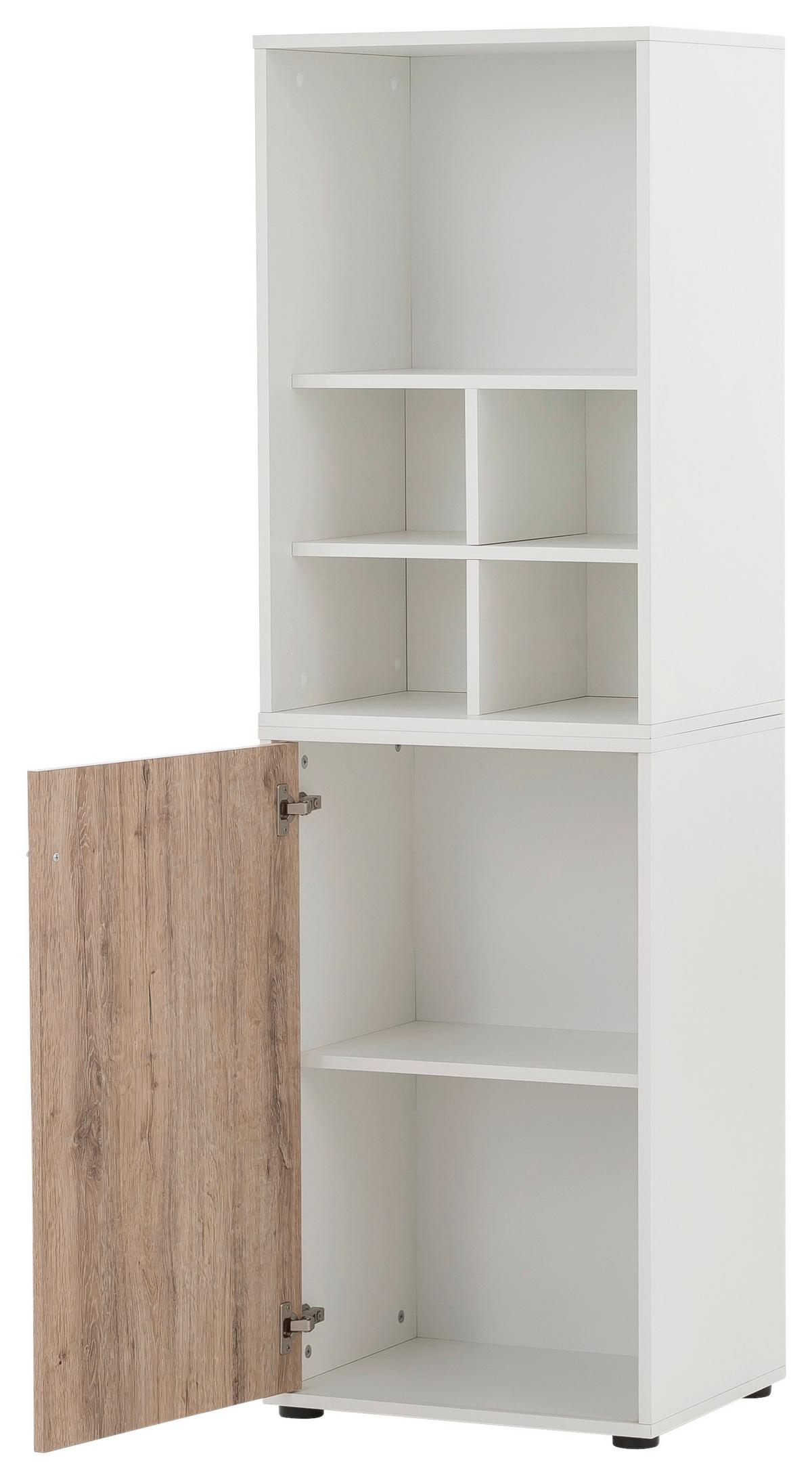 Aktenschrank Holzwerkstoff Weiß/Wildeiche B: 50,9 cm - Wildeiche/Weiß, MODERN, Holzwerkstoff (50,9/165,2/41cm) - MID.YOU