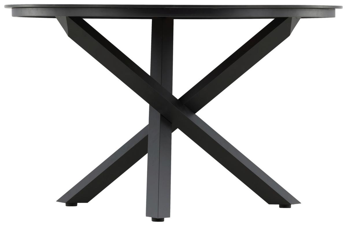 Gartentisch Llama - Schwarz/Braun, KONVENTIONELL, Kunststoff/Metall (120/120/75cm) - Gardenson