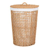 Wäschekorb Pomal Weiß Hellbraun B: 42 Cm - Hellbraun/Weiß, Design, Papier/Kunststoff (42/56/42cm)