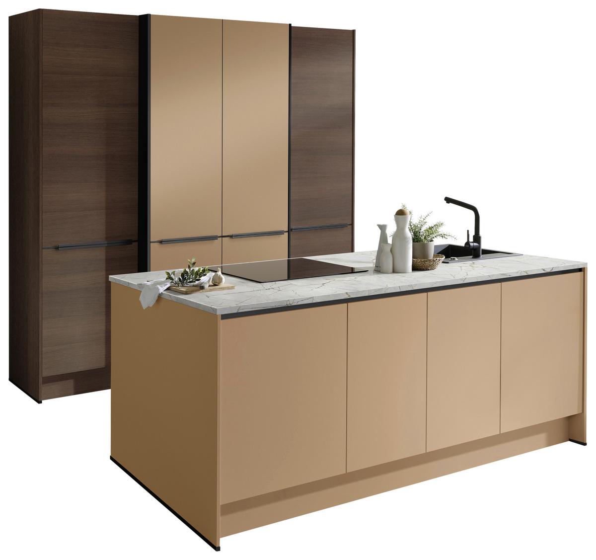 Einbauküche Ip 2200 - Eichefarben/Gelb, MODERN, Holzwerkstoff (226,4cm) - Impuls