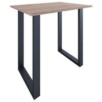 Bartisch Xona B 110x80 - Schwarz/Sonoma Eiche, KONVENTIONELL, Holzwerkstoff/Metall (110/80/102cm)