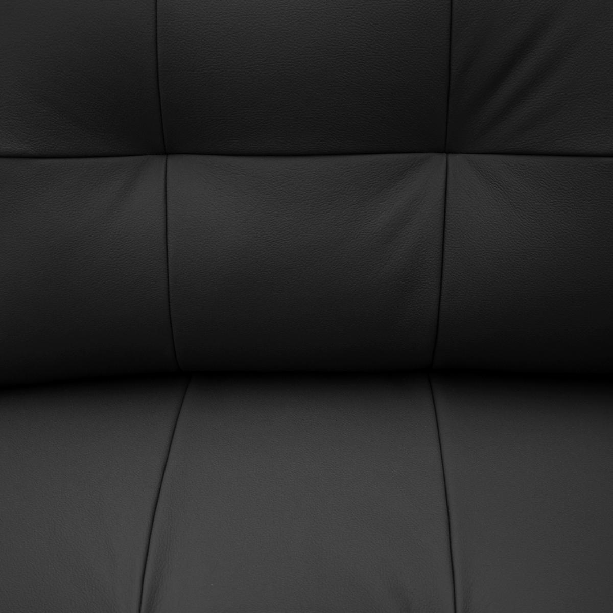 Ecksofa Nordic Schwarz S: 238x168 cm - Buchefarben/Schwarz, Design, Leder/Textil (238/168cm) - Livetastic