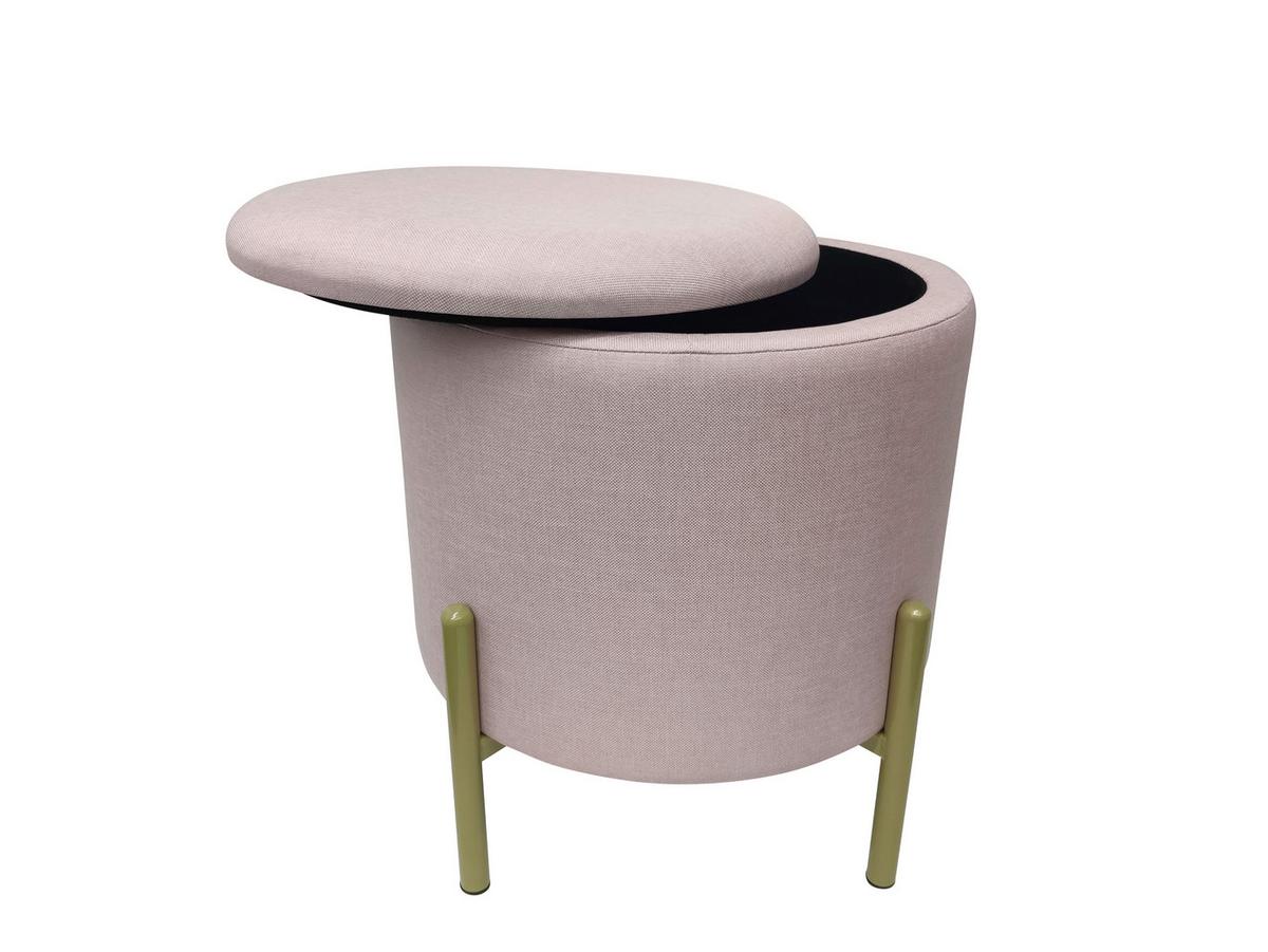 Hocker Logan - Goldfarben/Rosa, Design, Textil (36/40/36cm) - Echtwerk