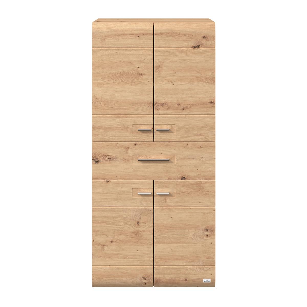 Midischrank mit Soft-Close Avensis B: 60cm, Eiche Dekor - Eichefarben, MODERN, Holzwerkstoff (60/128,5/33cm) - Luca Bessoni