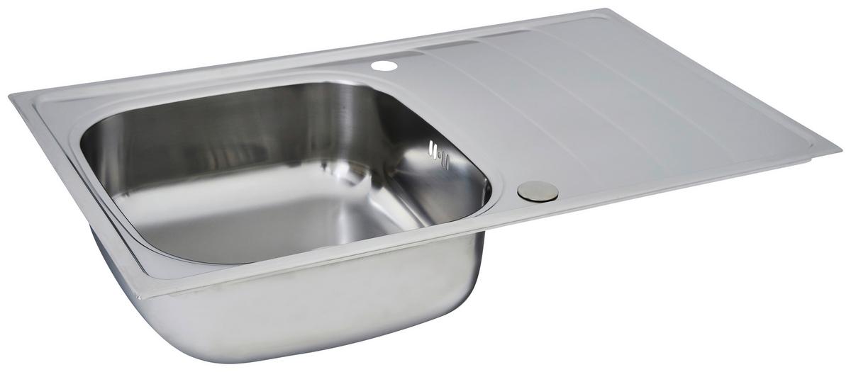 Spüle Respekta Edelstahl Bxt: 86x50 Cm - Edelstahlfarben, Trend, Metall (86/19/50cm) - Respekta