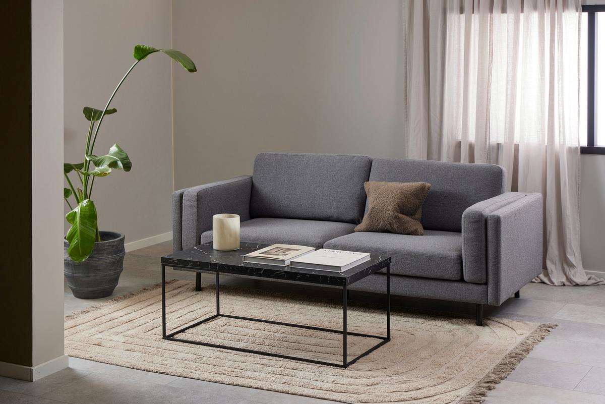 Couchtisch Barossa Schwarz, 110 Cm - Schwarz, Design, Holz/Metall (110/55/45cm) - MID.YOU