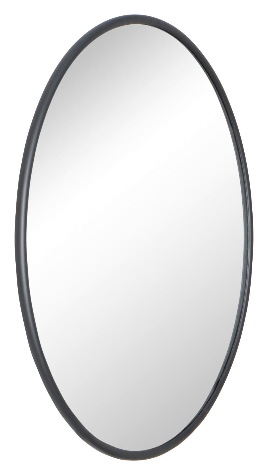 Spiegel Round I Schwarz Ø 22,50 Cm - Schwarz, Trend, Glas (22,5/22,5/9cm)