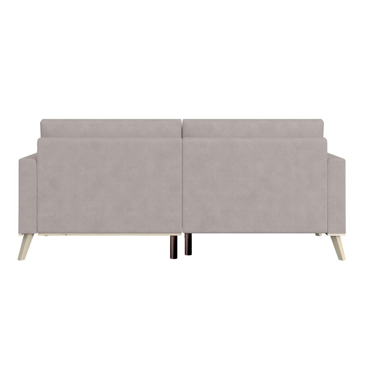 Rohová sedacia súprava CARINI, obojstranná, sivá - krémová/farba duba, Basics, drevo/textil (222/152cm)