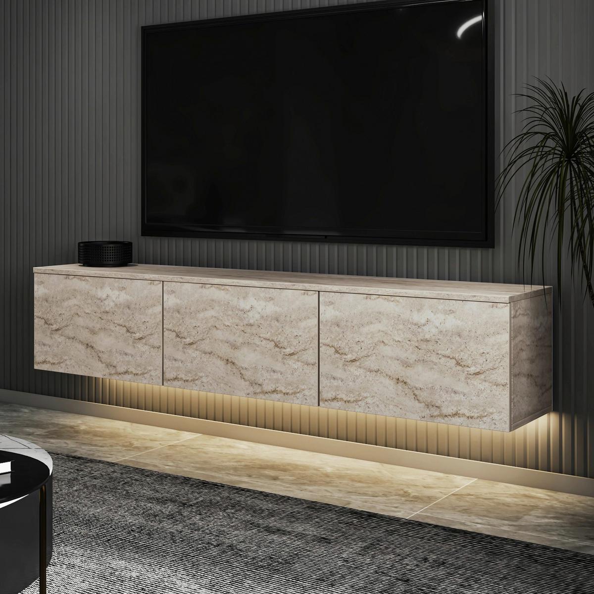 LOWBOARD Neon Elfenbein B: 160cm - Elfenbein, Design, Holzwerkstoff (160/35/32cm) - MID.YOU