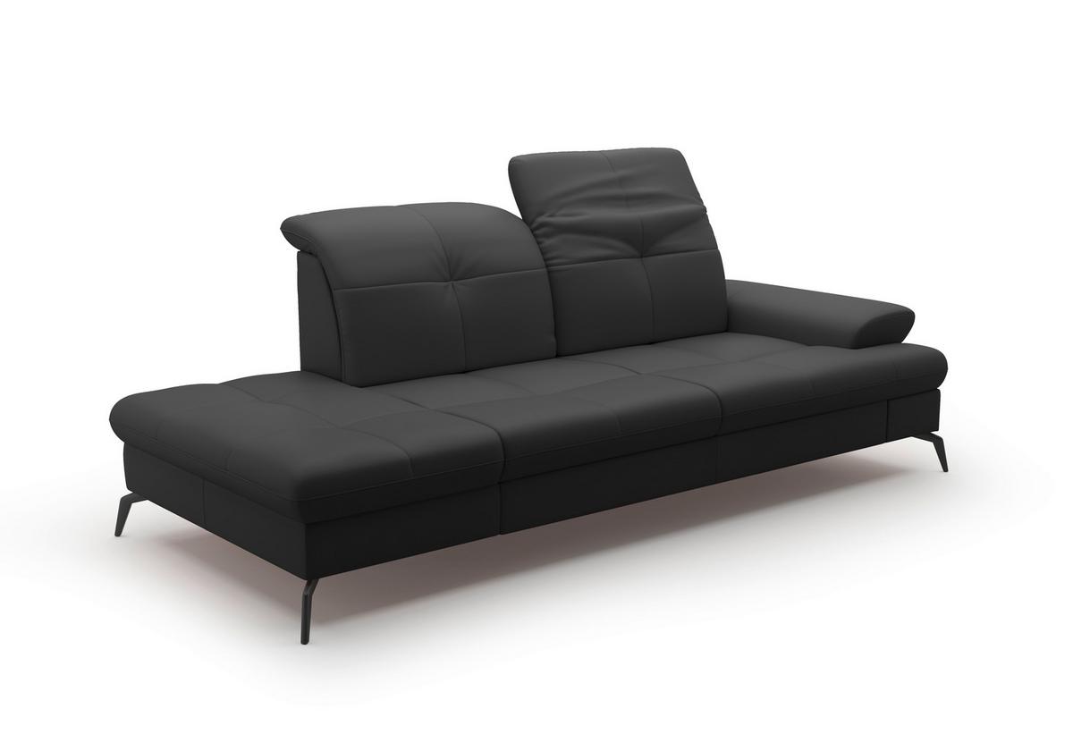 Récamiere Amica E, Schwarz B: 231 Cm - Schwarz, KONVENTIONELL, Leder (231/90/122cm) - Sit & More