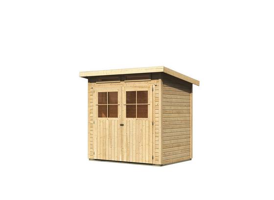 Gartenhaus mit Pultdach Natur 203x220x156cm Gleisdorf - Naturfarben, MODERN, Holz (203/220/156cm) - Karibu Gartenhaus mit Pultdach Natur 203x220x156cm Gleisdorf - Naturfarben, MODERN, Holz (203/220/156cm) - Karibu