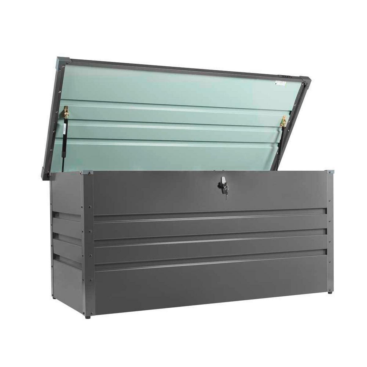 Futterbehälter 132x61x62, Abschließbar, Grau - Grau, Basics, Metall (132/61/62cm) - Zipper