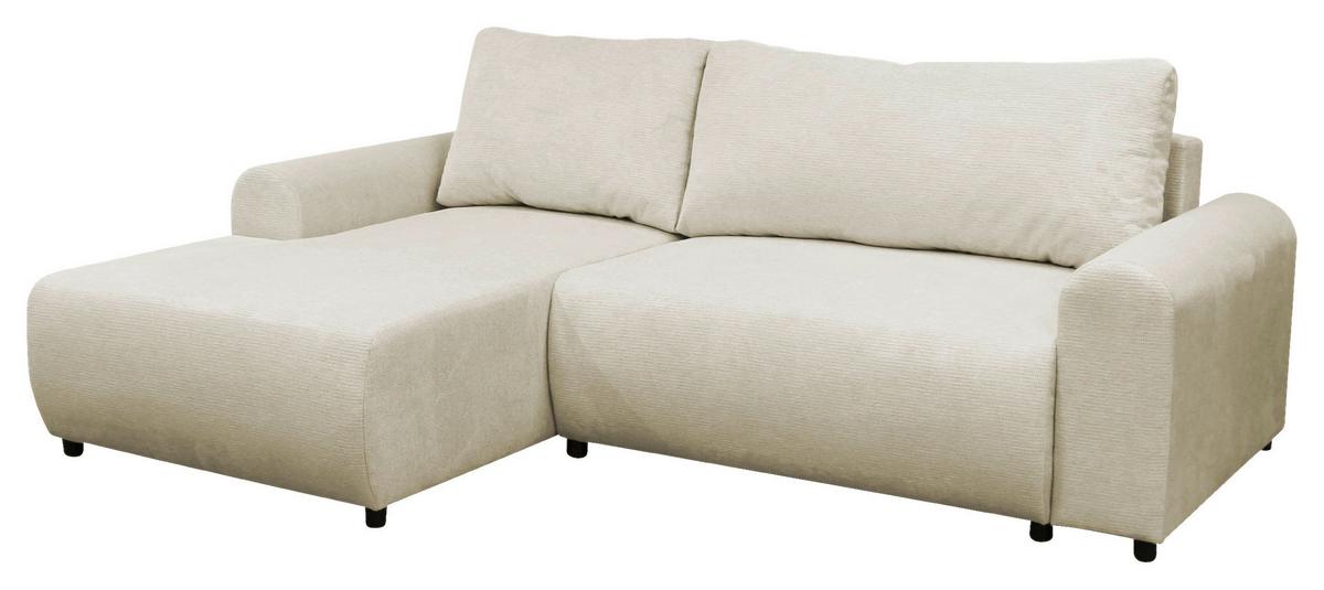 Ecksofa Velo Beige S: 160x250 Cm - Beige/Schwarz, Design, Textil (160/250cm) - MID.YOU