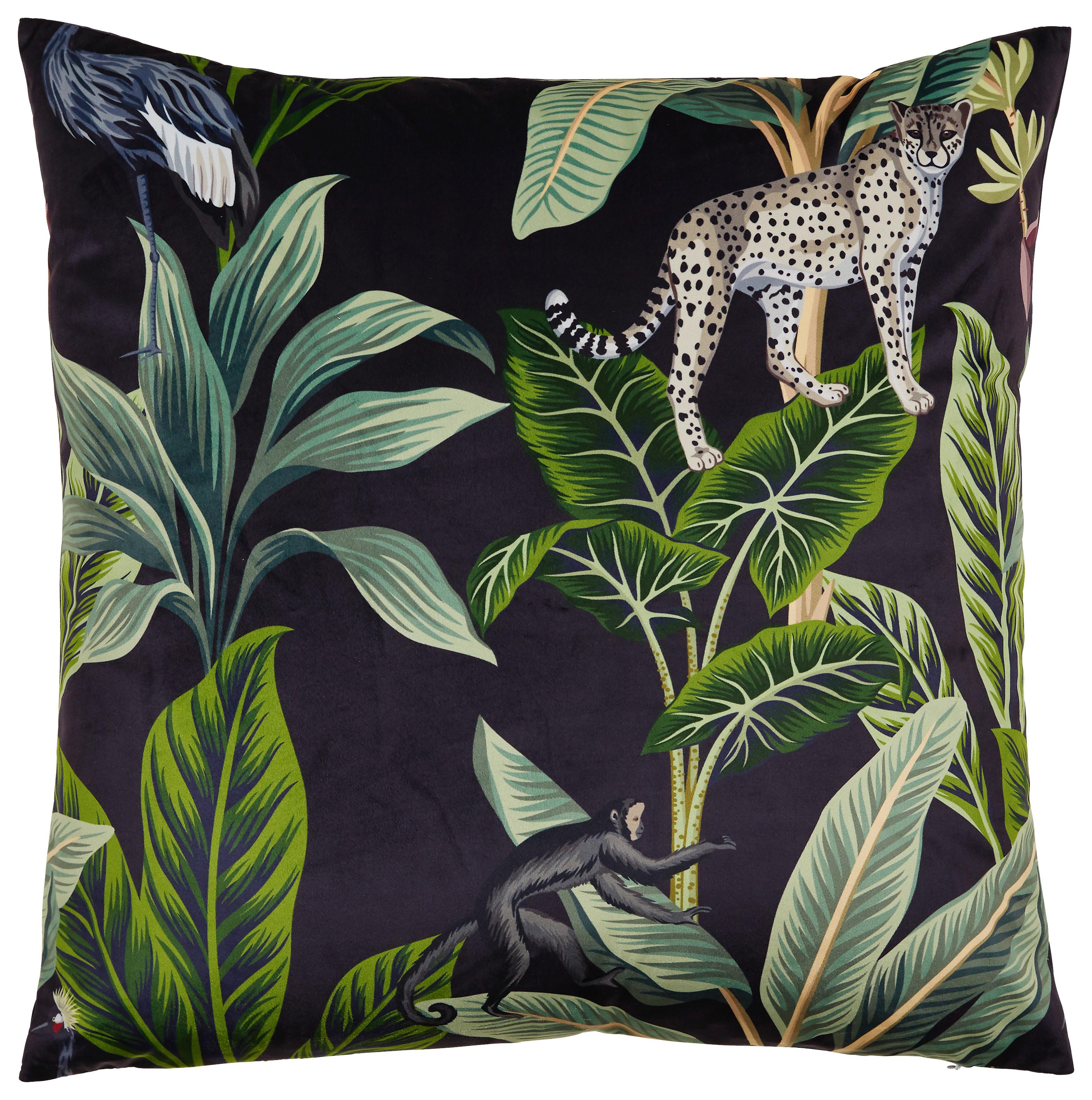 Dekorační Polštář Junglelife, 60/60cm, Černá - černá, Konvenční, textil (60/60cm) - Modern Living