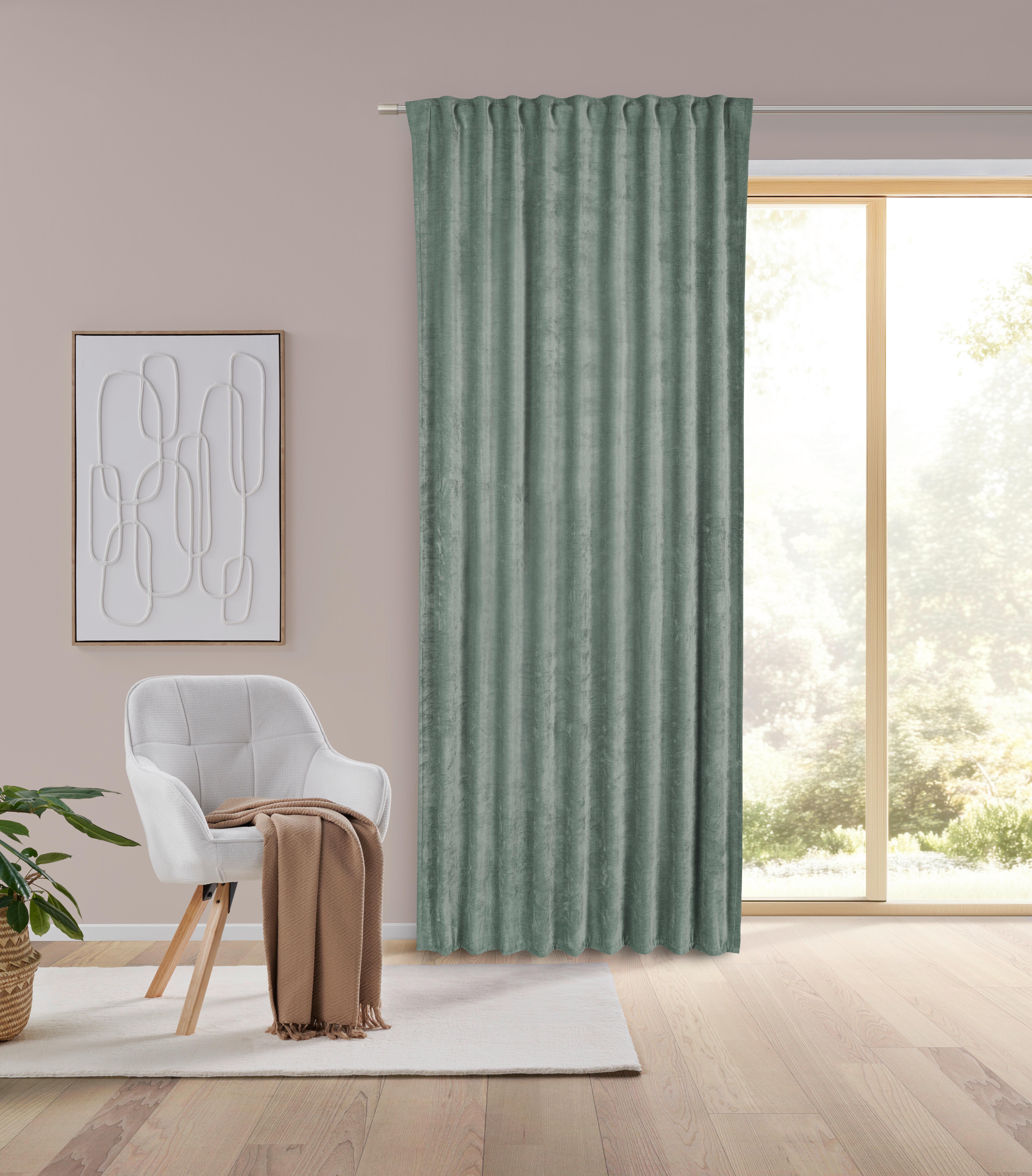 HOTOVÝ ZÁVĚS CASPER - zelená, Konvenční, textil (140/245cm) - Mömax