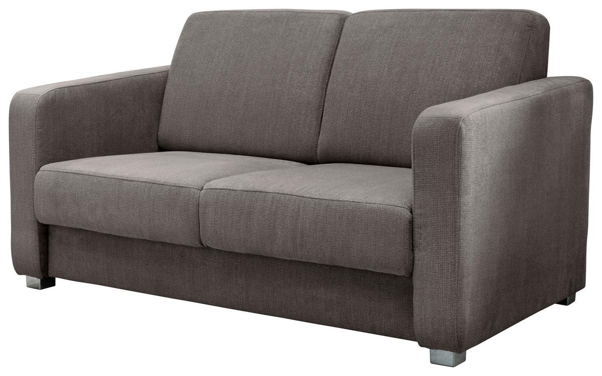 Schlafsofa Mia, Graubraun B: 159 Cm - Chromfarben/Graubraun, Basics, Textil (159/88/87cm) - Livetastic