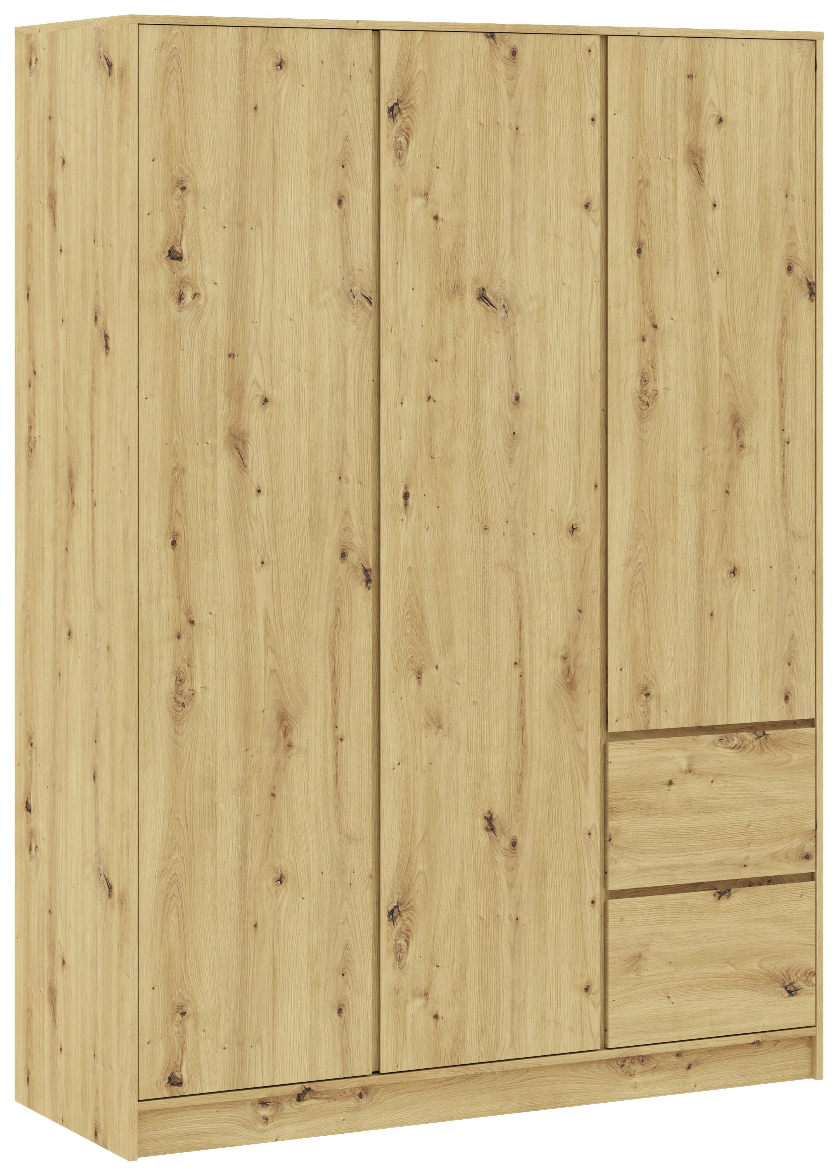 Kleiderschrank Basit - Eiche Artisan, KONVENTIONELL, Holzwerkstoff (148,8/205,5/56,6cm)