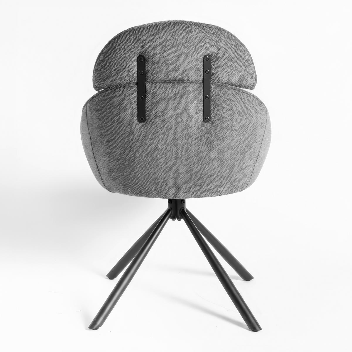Stolička s podrúčkami Maira, tmavosivá, s látkovým poťahom - čierna/tmavosivá, Modern, kov/textil (59,5/93/66cm) - Bessagi Home