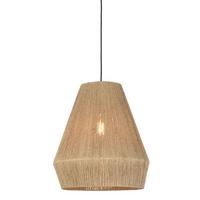 Hängeleuchte Iguazu H: 47 cm 1-Flammig höhenverstellbar - Hellbraun/Schwarz, Natur, Naturmaterialien/Kunststoff (40/47cm) - Good & Mojo