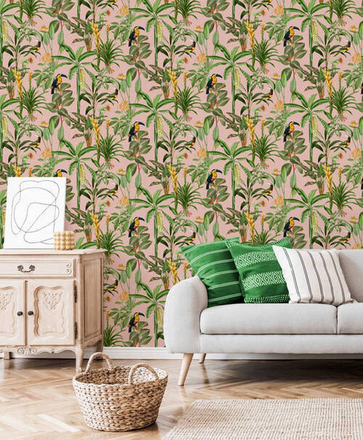 Vliestapete 112043 - Pink/Gelb, Basics, Papier/Kunststoff (52/1005cm)