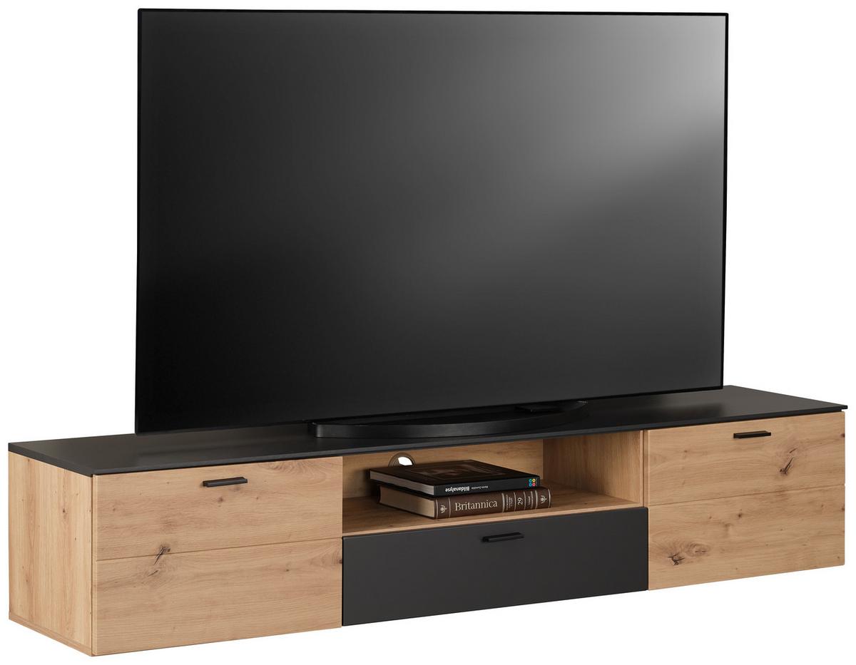 Tv-szekrény Tonale - Artisan tölgy/szürke, Modern, faalapú anyag (180/36/40cm)