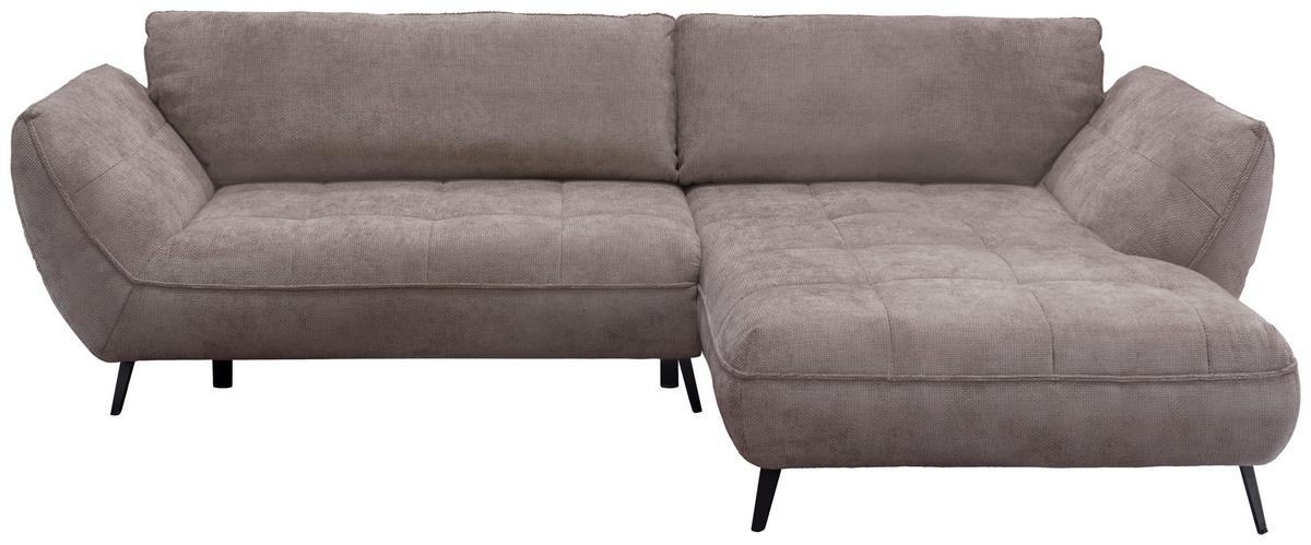 Ecksofa Samoa Hellbraun S: 282x187 Cm - Hellbraun/Schwarz, Design, Textil (282/187cm) - Livetastic