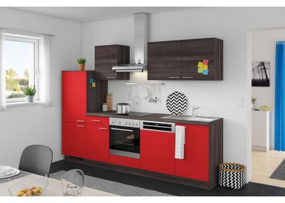 Küchenzeile Win/plan 280 cm Rot/eiche Grau - Eichefarben/Rot, MODERN, Holzwerkstoff (280cm) - Express Küchenzeile Win/plan 280 cm Rot/eiche Grau - Eichefarben/Rot, MODERN, Holzwerkstoff (280cm) - Express