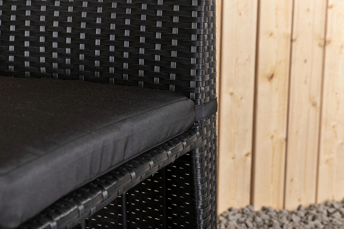 Balkonmöbel Set Savanna Metall/kunststoff Mit Kissen - Schwarz/Grau, KONVENTIONELL, Kunststoff/Textil - Gardenson