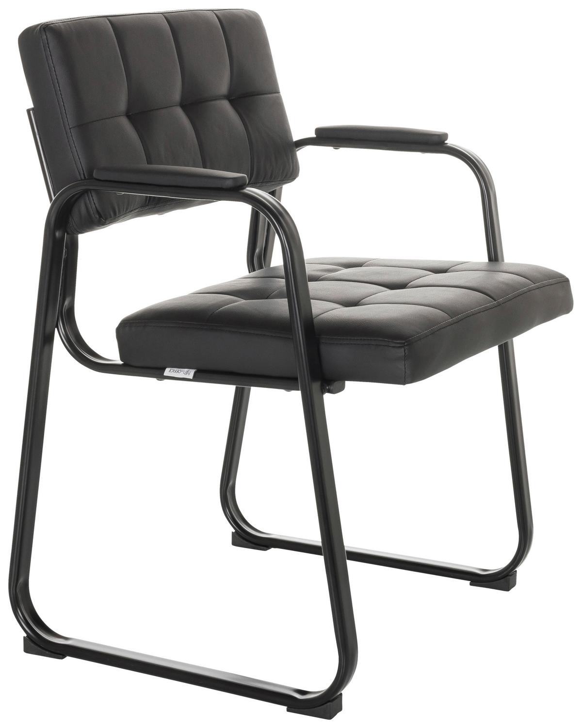 Besucherstuhl Zanta B Pu - Schwarz, Basics, Textil/Metall (58/79/55cm) - MID.YOU