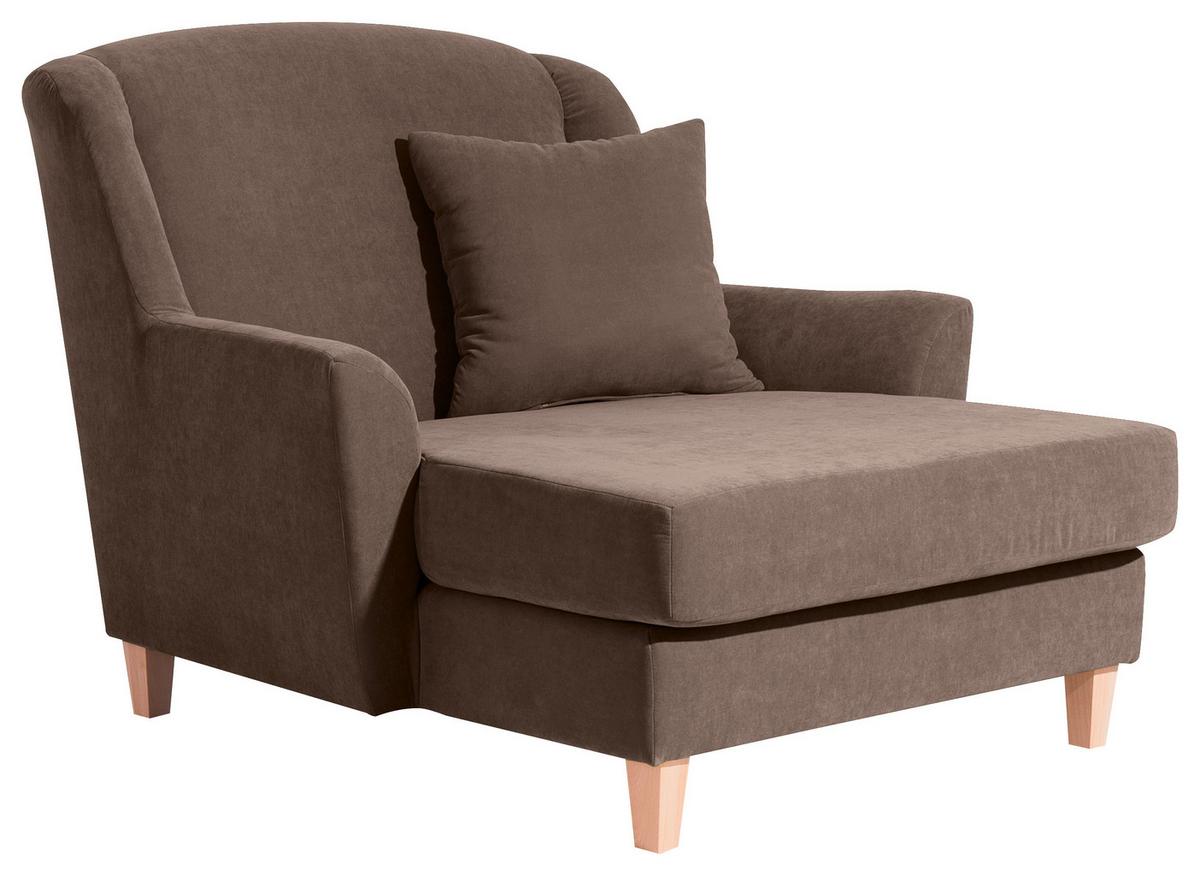 Big Sessel mit Armlehnen Judith Velours Sahara - Naturfarben/Sahara, MODERN, Textil (136/107/142cm) - Max Winzer