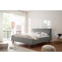 Polsterbett Frieda 140x200cm Hellgrau - Hellgrau/Schwarz, KONVENTIONELL, Textil (140/200cm) - Livetastic