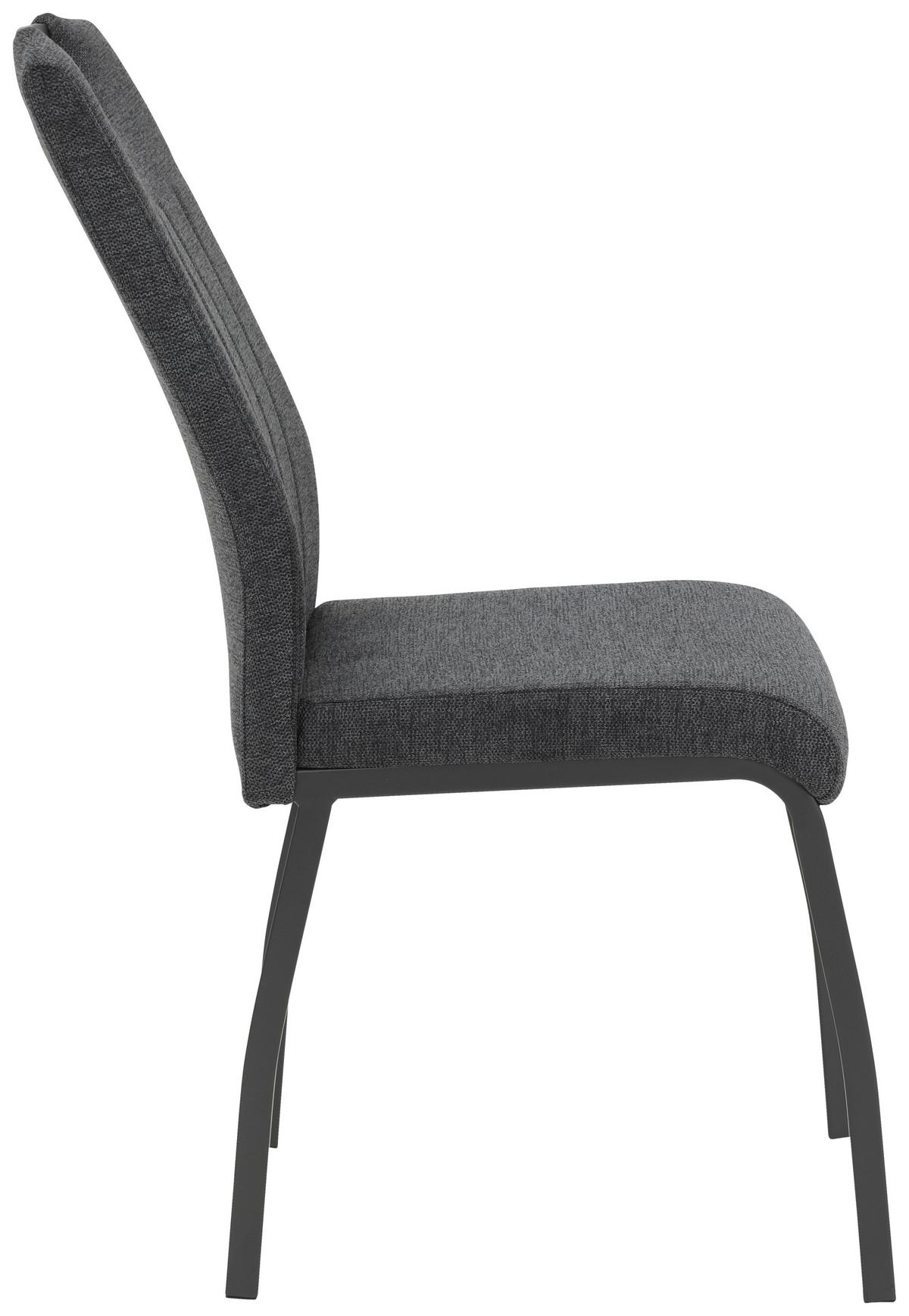 Stuhl-Set Elif IIi S Anthrazit - Dunkelgrau/Anthrazit, MODERN, Textil/Metall (44/96/64cm) - MID.YOU
