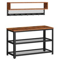 Garderobe Schwarz, Dunkelbraun B: 73 cm - Dunkelbraun/Schwarz, Trend, Holzwerkstoff/Metall (73/45,5/30cm) - MID.YOU