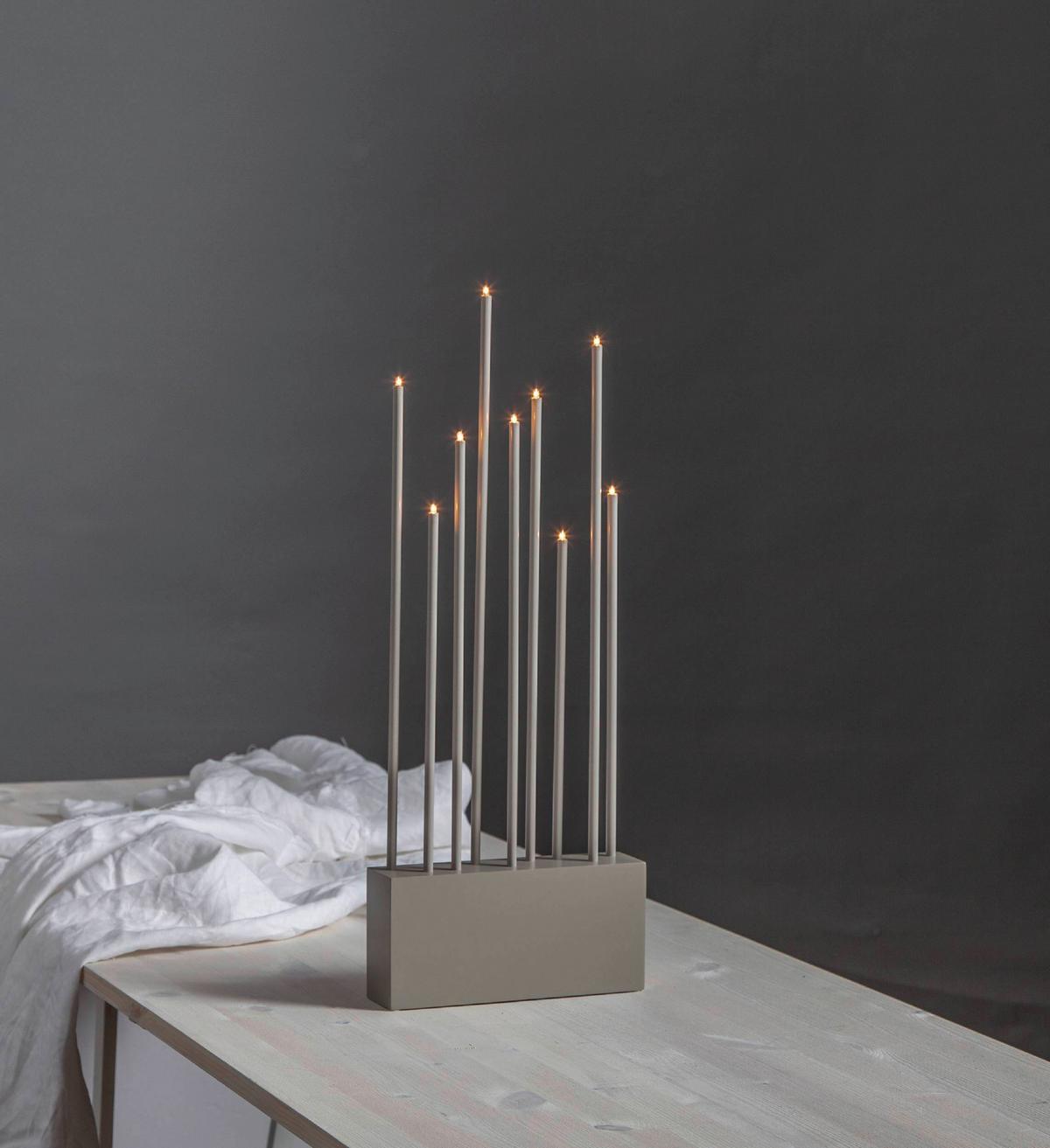 LED-Kerze 410954 Buzz - Grau, Basics, Holz/Metall (23/6/60cm) - Eglo